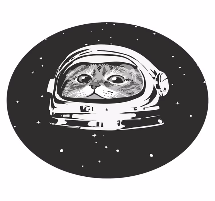 Alfombra de vinilo infantil aventura del gato espacial - TenVinilo