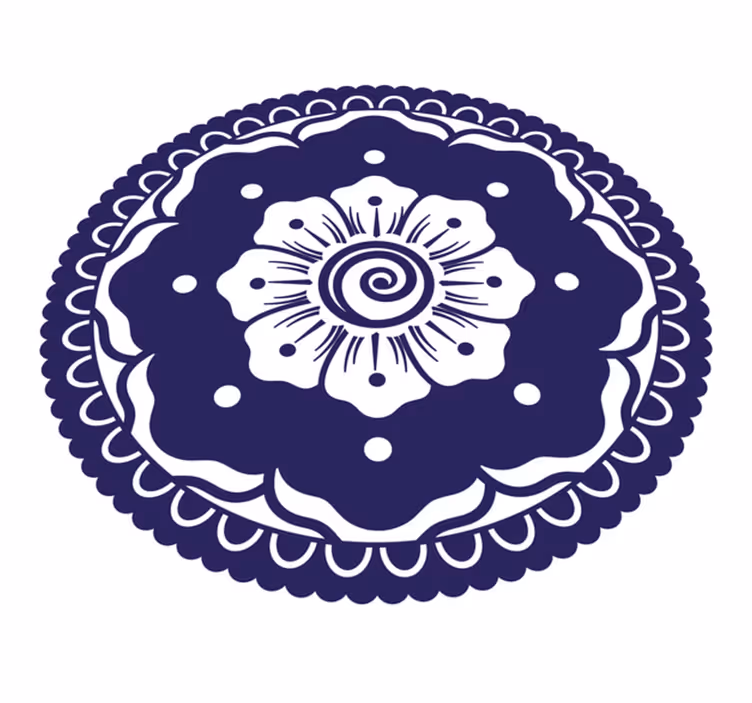 Alfombra vinílica mandala Intrincado mandala con espiral - TenVinilo