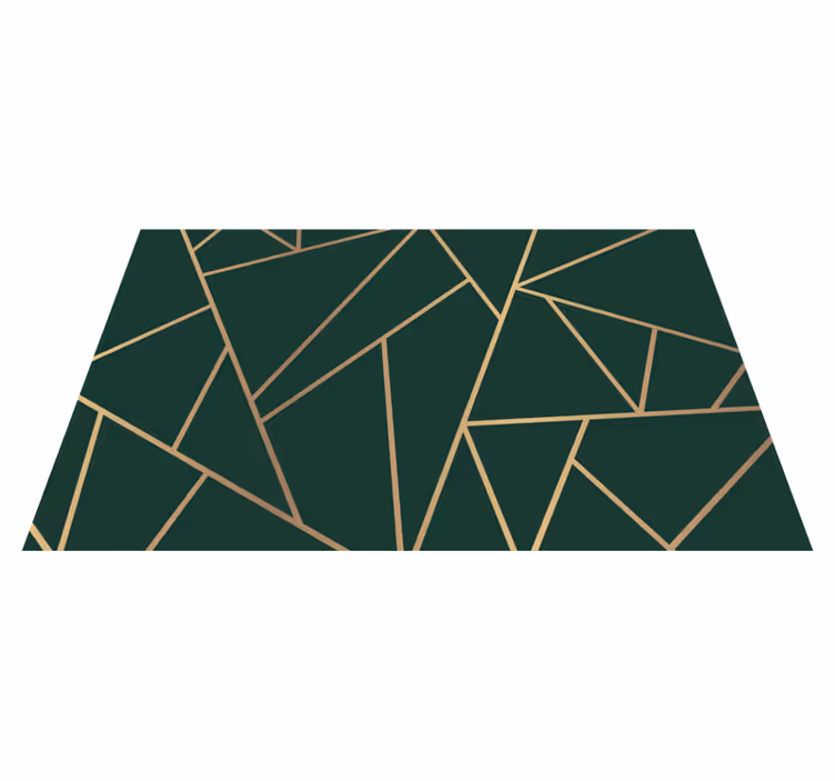 Alfombra de vinilo geométrica líneas verdes elegantes - TenVinilo