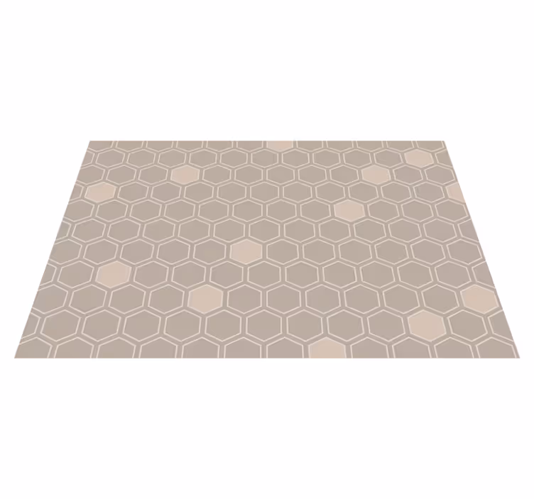 Alfombra de vinilo geométrica motivo hexagonal beige - TenVinilo