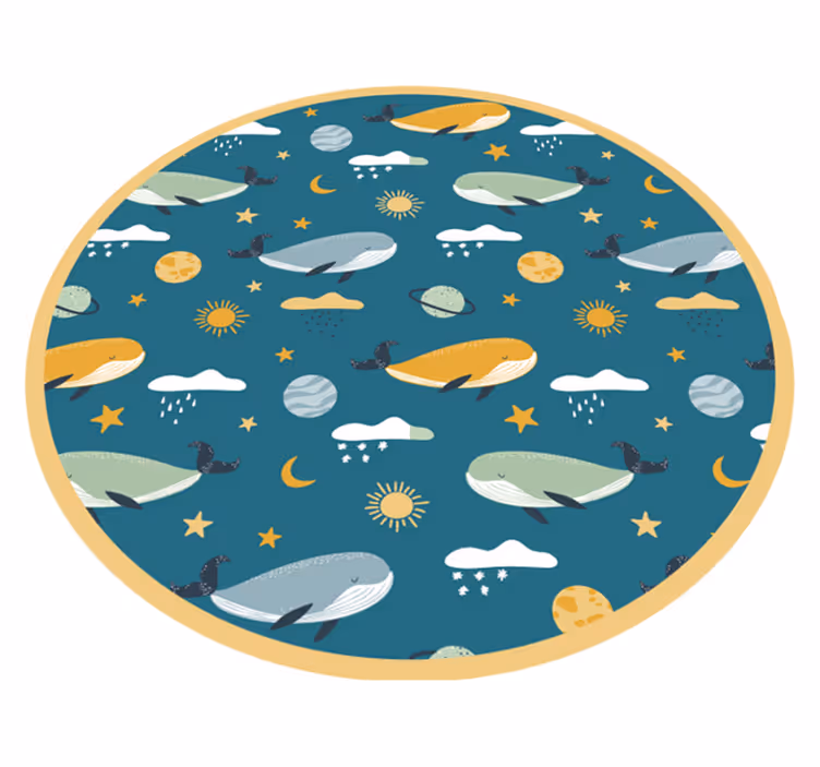 Alfombra de vinilo infantil aventura de ballenas - TenVinilo