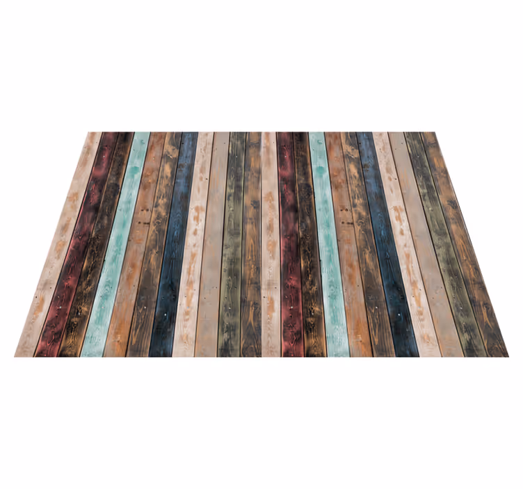 Alfombra vinílica textura madera tablones clásicos coloridos - TenVinilo