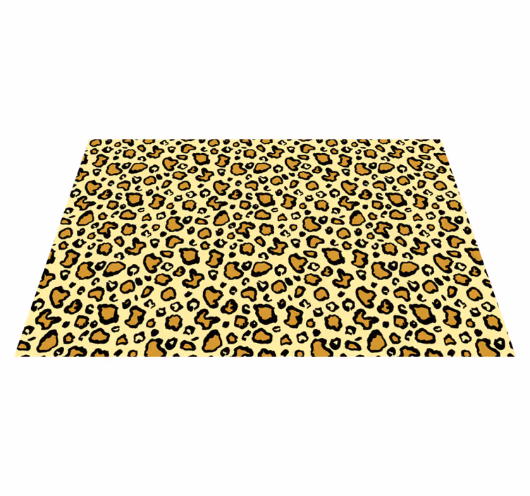 Alfombra vinílica animal print patrón de leopardo juguetón - TenVinilo