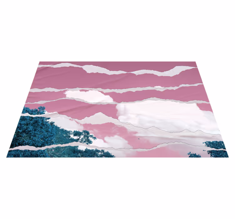 Alfombra vinílica naturaleza cielo rosa rasgado - TenVinilo