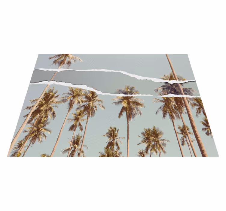 Alfombra vinílica naturaleza oasis de palmeras - TenVinilo
