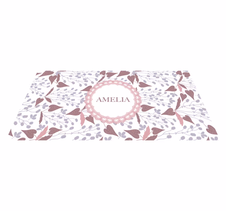 Alfombra vinílica personalizable patrón floral - TenVinilo