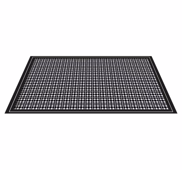 Alfombra vinílica dormitorio patrón de cuadros grises - TenVinilo
