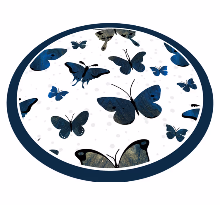 Alfombra vinílica animales motivo de mariposas azules - TenVinilo