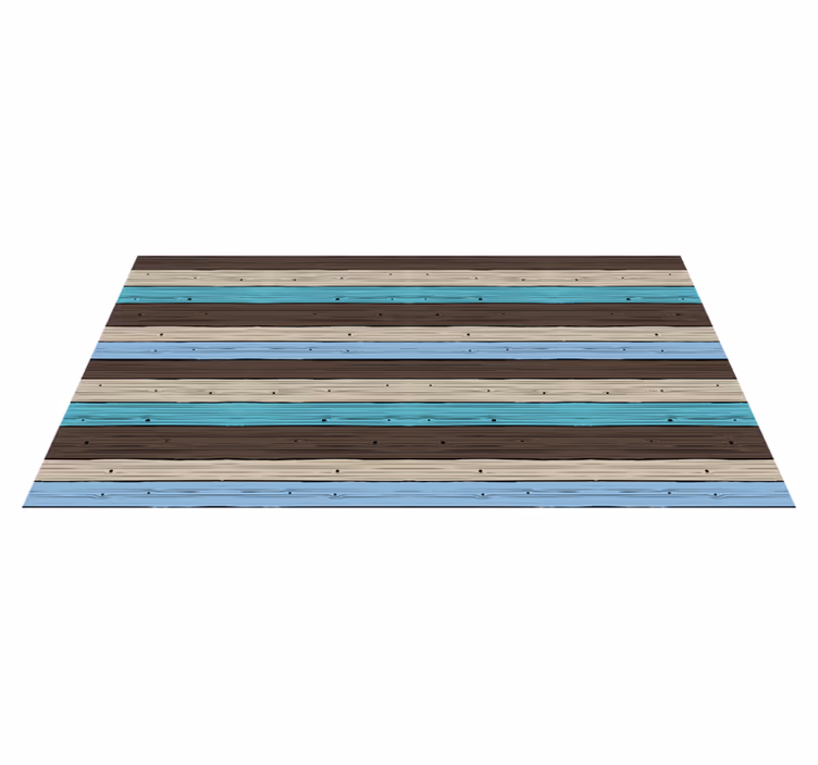 Alfombra vinílica textura madera rayas azules y marrones - TenVinilo