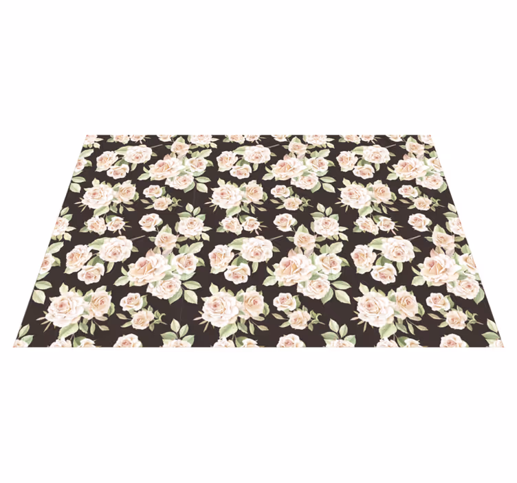 Alfombra vinílica flores estampado floral rosa - TenVinilo
