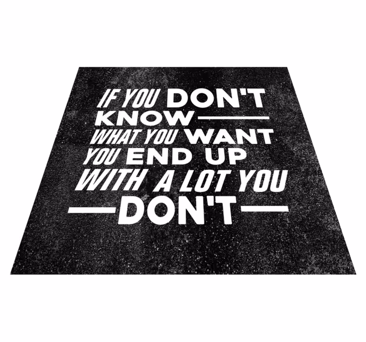 Alfombra vinílica frase sabes lo que tu - TenVinilo