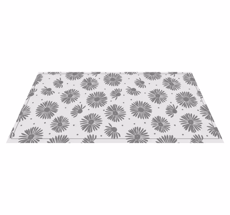 Alfombra vinílica naturaleza patrón floral elegante - TenVinilo