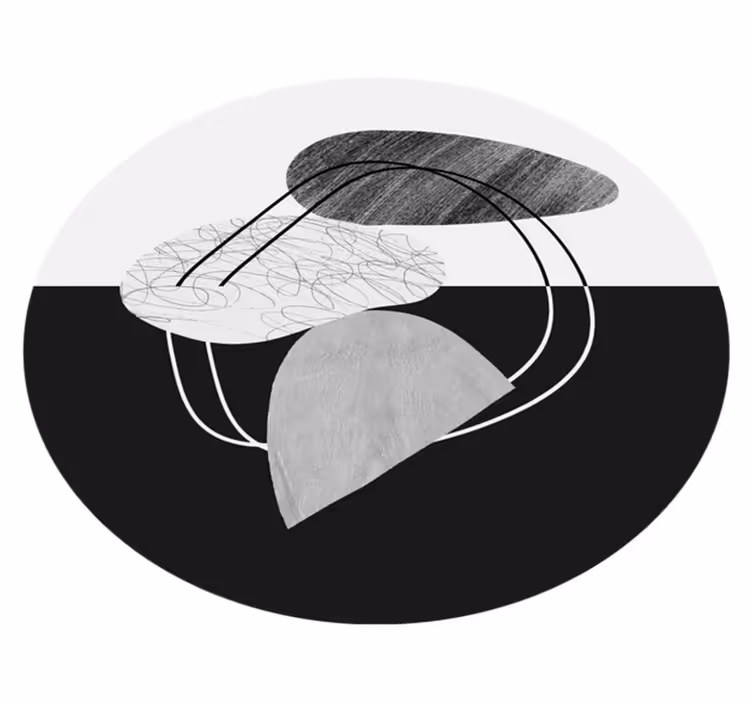 Alfombra vinílica minimalista arte de formas abstractas - TenVinilo