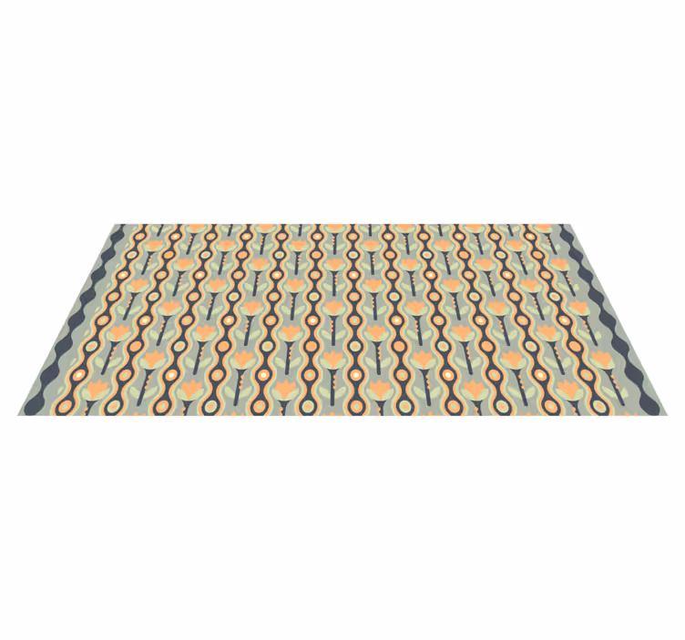 Alfombras vinílicas juvenils patrón floral estilizado - TenVinilo