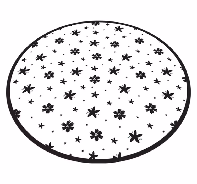 Alfombra vinílica flores estampado estrella floral - TenVinilo