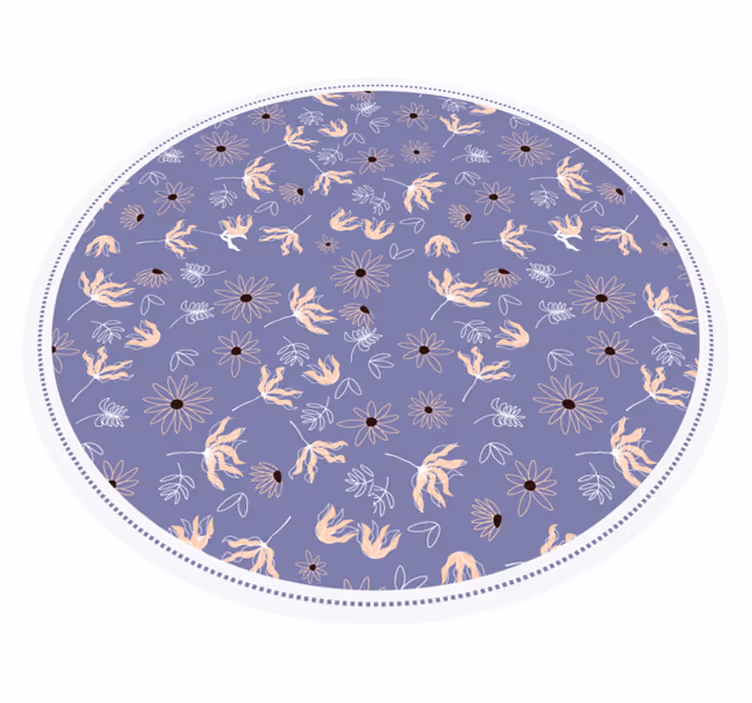 Alfombra vinílica flores patrón floral morado - TenVinilo