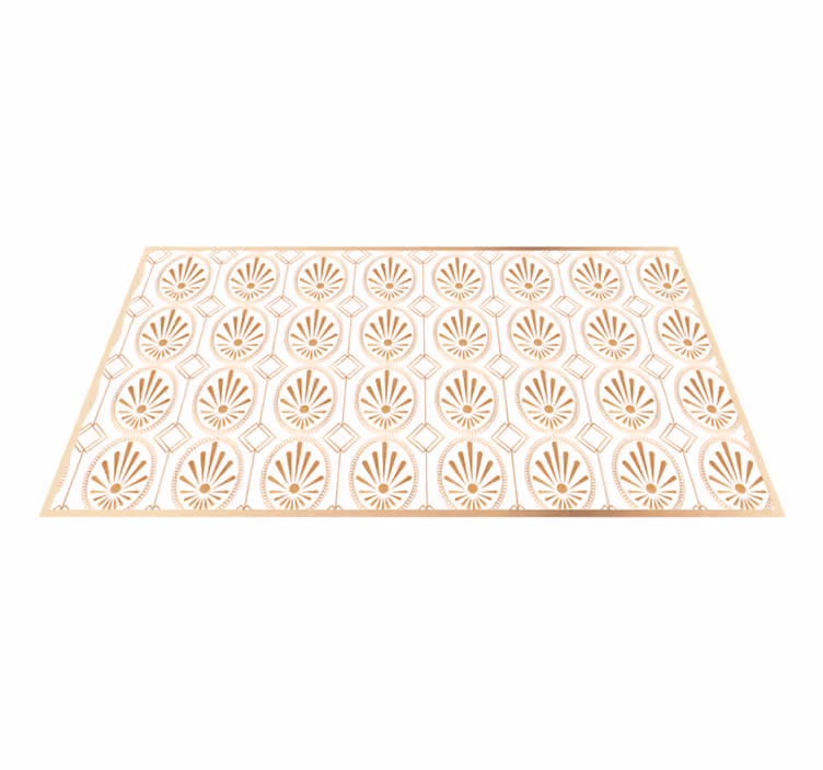 Alfombra vinílica mosaico sofisticado motivo dorado - TenVinilo