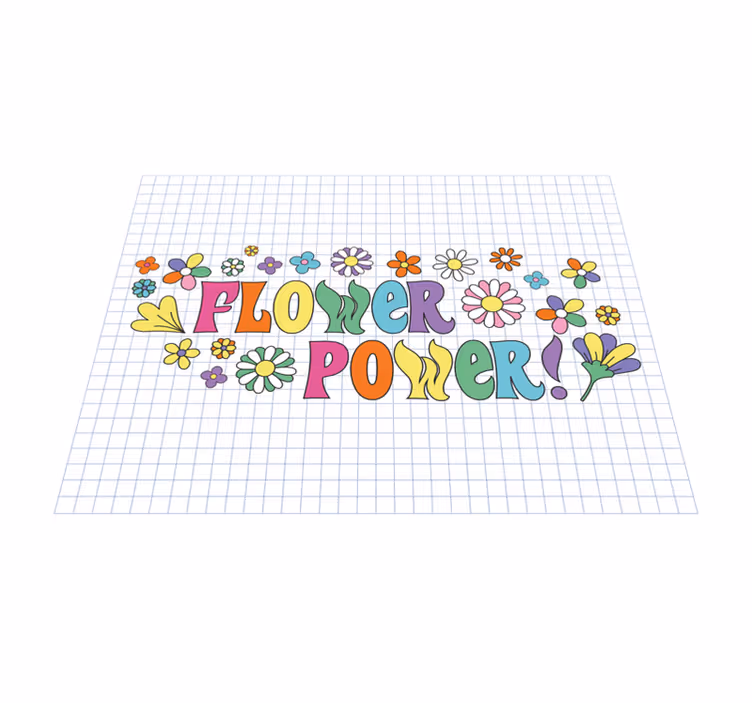Alfombra vinílica flores diseño de poder floral - TenVinilo