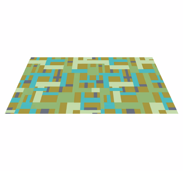 Alfombra de vinilo geométrica segmentos de color verde - TenVinilo