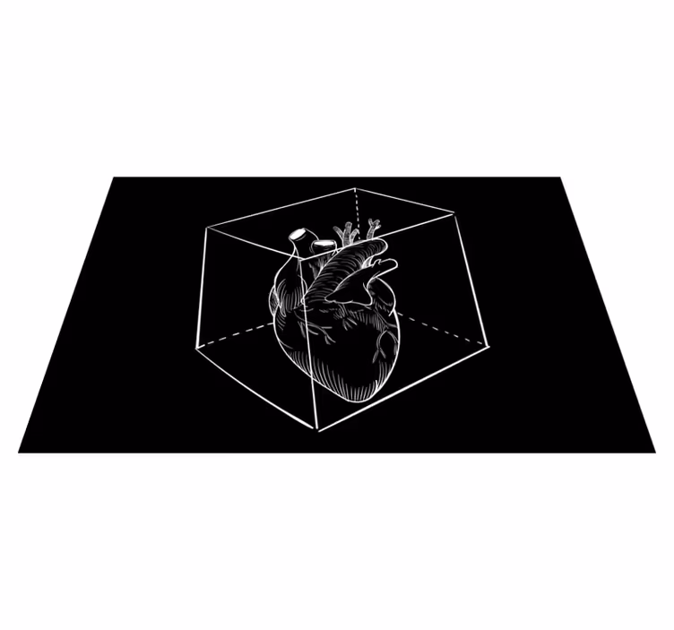 Alfombras vinílicas modernas ilustración del corazón - TenVinilo
