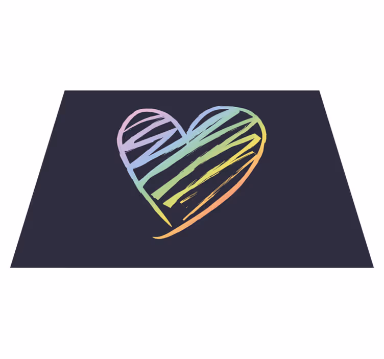Alfombras vinílicas juvenils corazón arcoiris - TenVinilo