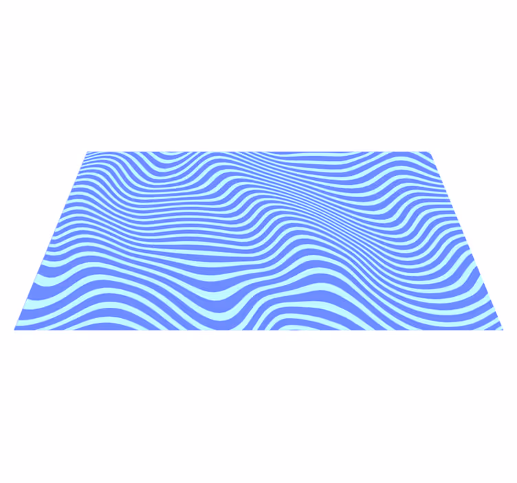 Alfombra de vinilo geométrica olas azules que fluyen - TenVinilo