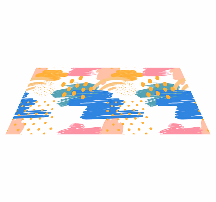Alfombras vinílicas modernas pinceladas de colores - TenVinilo