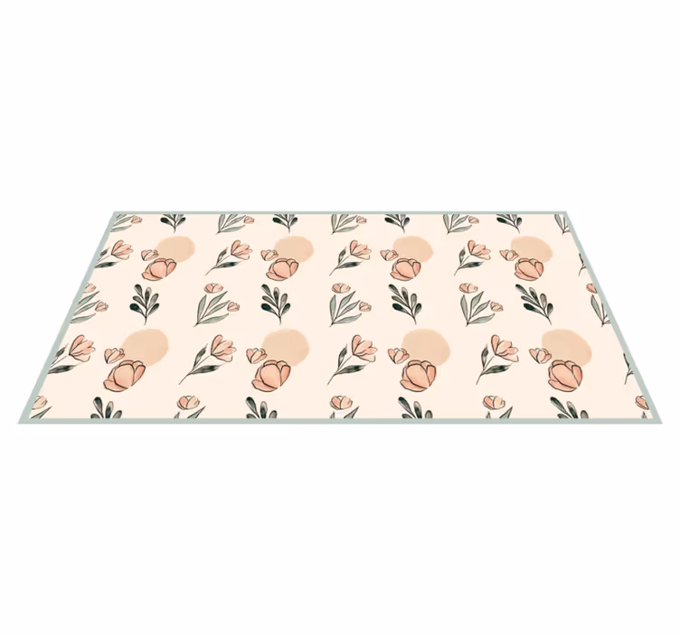 Alfombra vinílica flores tonos con estampados florales - TenVinilo