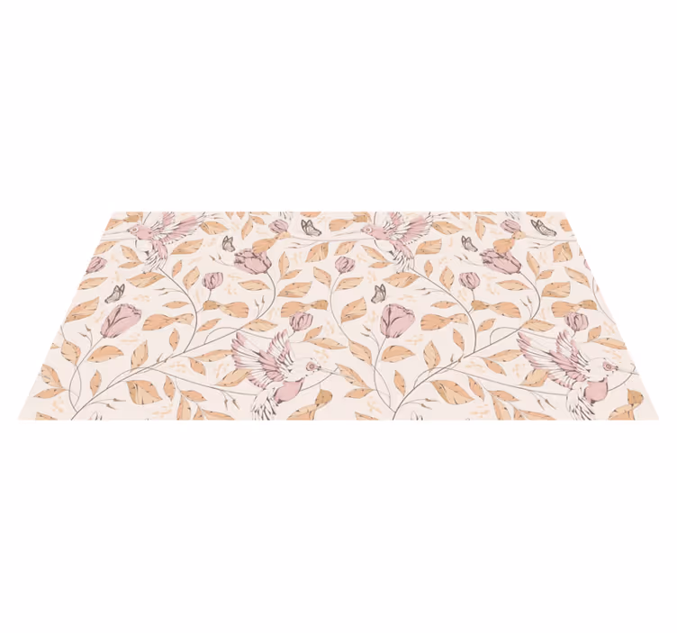 Alfombra vinílica recibidor elegancia floral pastel - TenVinilo