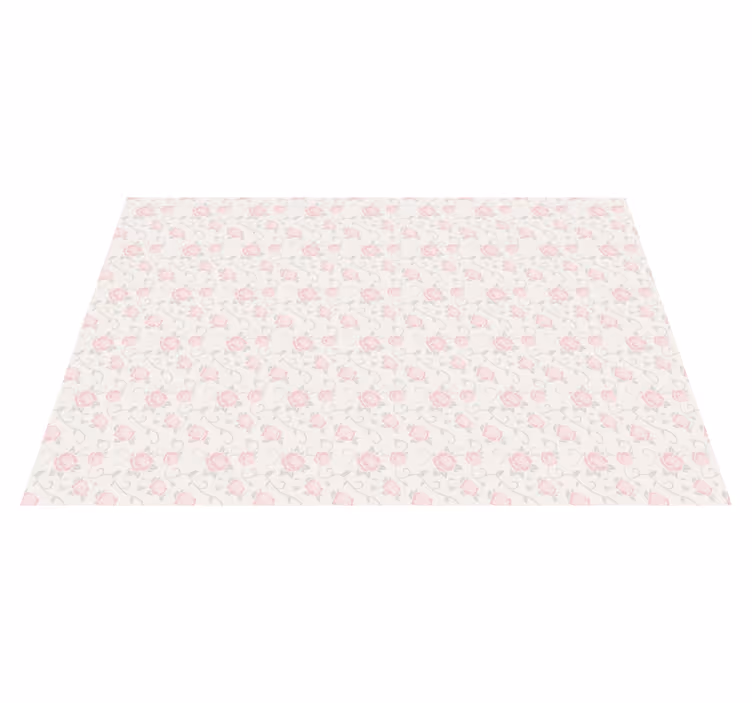 Alfombra vinílica flores delicado patrón de rosas - TenVinilo