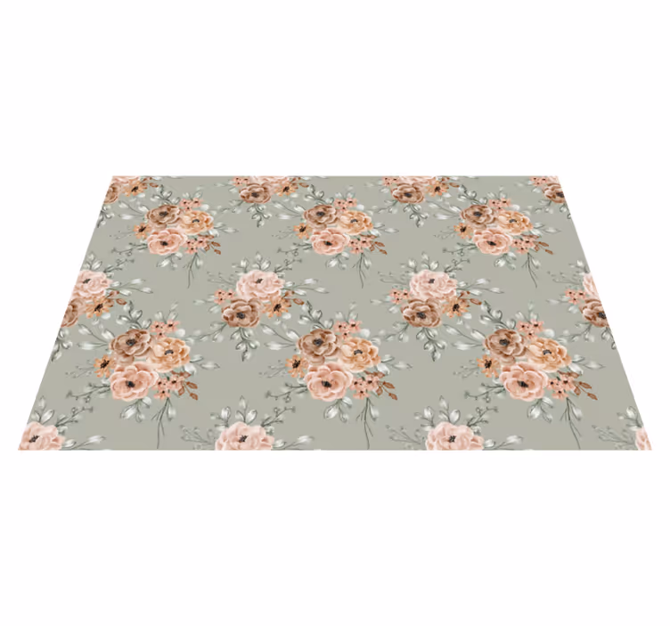 Alfombra vinílica flores patrón de colores pastel - TenVinilo