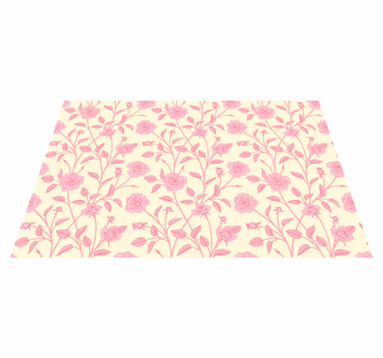 Alfombra vinílica flores encantadora flora rosa - TenVinilo