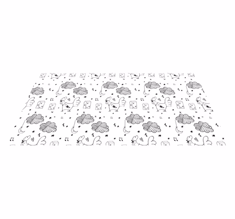 Alfombra de vinilo infantil diseño de aves minimalista - TenVinilo