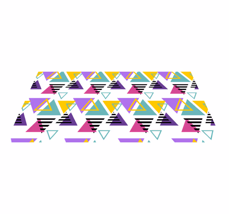 Alfombra de vinilo geométrica arreglo triangular colorido - TenVinilo