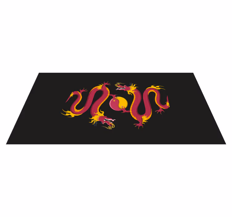 Alfombra vinílica étnica simbolismo del dragón - TenVinilo