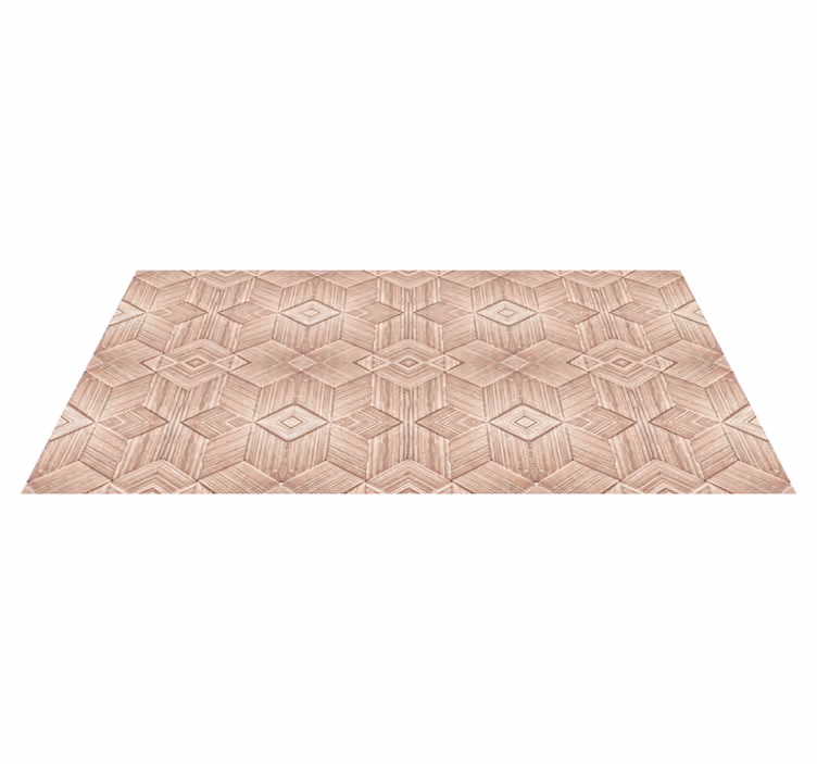 Alfombra vinílica textura madera patrón geométrico - TenVinilo