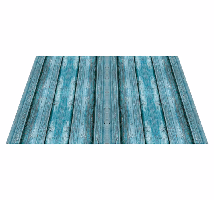 Alfombra vinílica textura madera motivo azul desgastado - TenVinilo