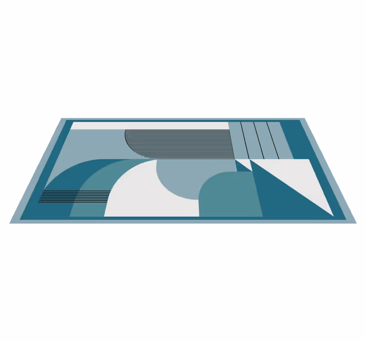 Alfombras vinílicas modernas formas geométricas azules - TenVinilo
