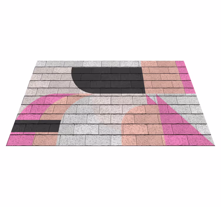 Alfombra de vinilo geométrica segmentos de color - TenVinilo