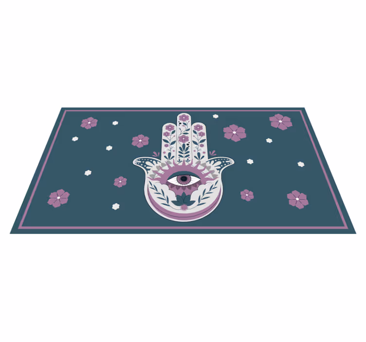 Alfombra vinílica mandala estilo de mano de hamsa - TenVinilo