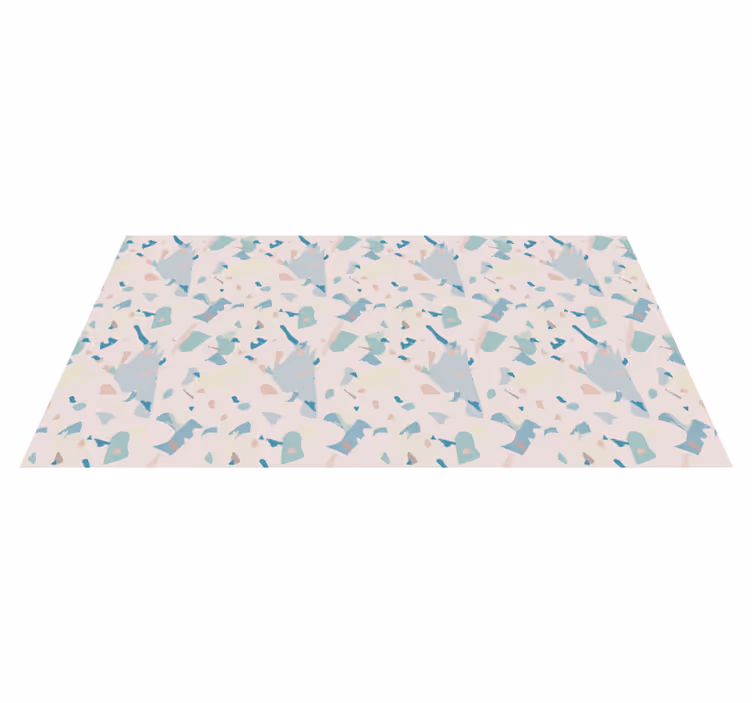 Alfombra vinílica efecto mármol formas abstractas pastel - TenVinilo