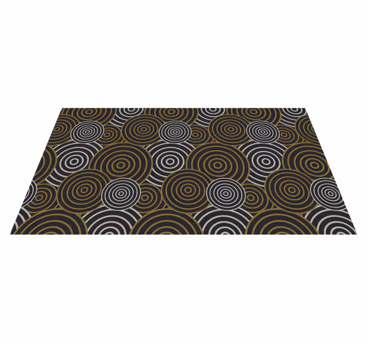 Alfombra de vinilo geométrica círculos en contraste - TenVinilo