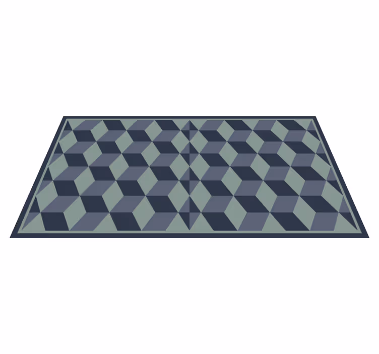 Alfombra de vinilo geométrica juego de patrones cúbicos - TenVinilo