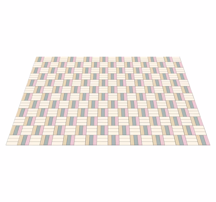 Alfombra de vinilo geométrica bloques de colores tejidos - TenVinilo