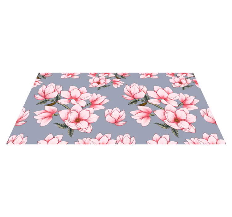 Alfombra vinílica salón flores delicadas - TenVinilo
