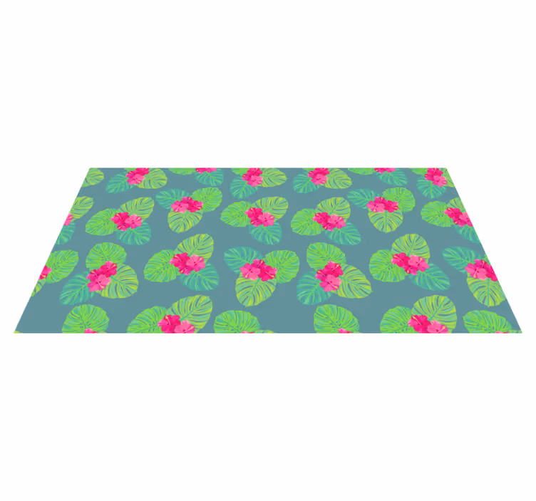 Alfombra vinílica flores arreglo floral exótico - TenVinilo