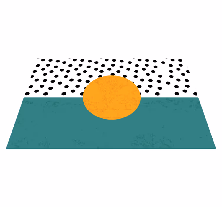 Alfombra vinílica minimalista círculo y puntos - TenVinilo