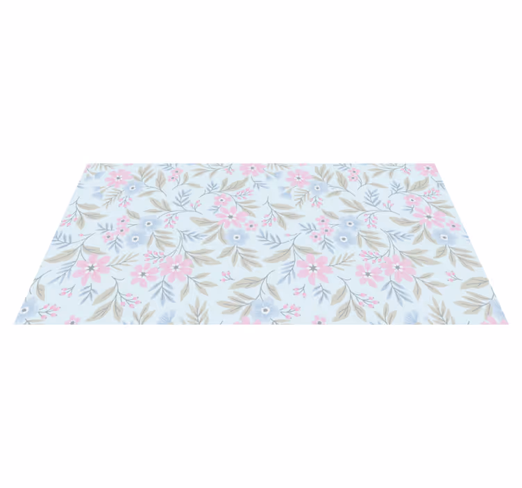 Alfombra vinílica flores diseño floral en colores pastel - TenVinilo