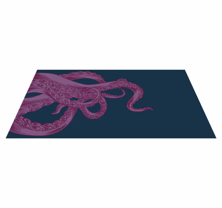 Alfombra vinílica animales superposición de adorno de pulpo - TenVinilo