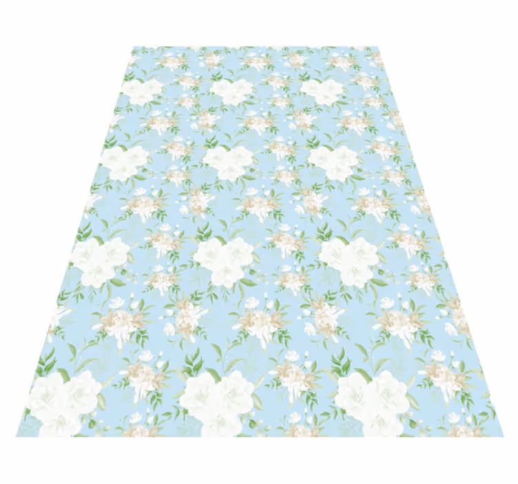 Alfombra vinílica flores serena elegancia floral - TenVinilo